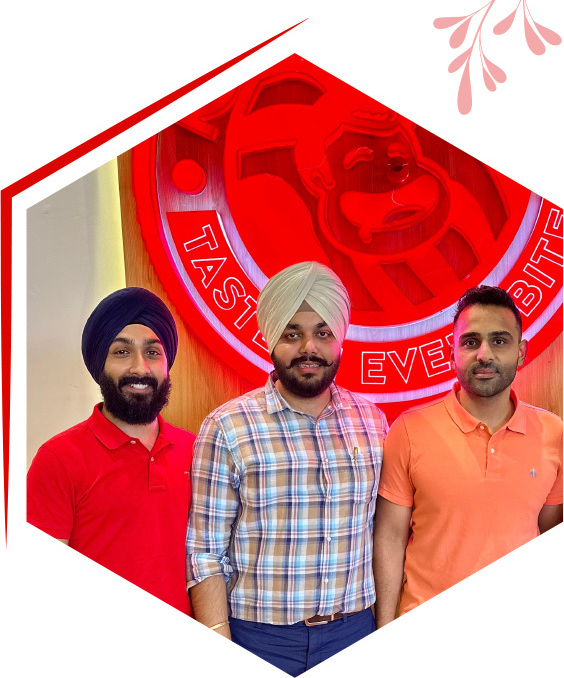 The three Kobabi Bites founders together at an outlet
